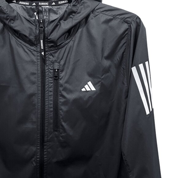 adidas Own the Run Jacket — Lightweight Black Windbreaker Running Jacket NWT - Picture 6 of 16